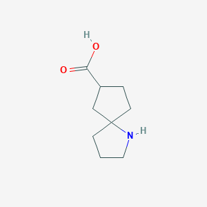 1-Azaspiro[4.4]nonane-7-carboxylic acid chemical structure (CAS 1531200-93-7)