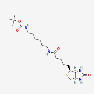 tert-Butyl (6-(5-((3aS,4S,6aR)-2-oxohexahydro-1H-thieno[3,4-d]imidazol-4-yl)pentanamido)hexyl)carbamate chemical structure (CAS 153162-70-0)