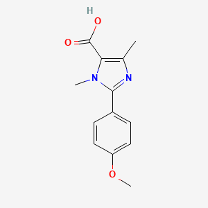 2-(4-Methoxyphenyl)-1,4-dimethyl-1H-imidazole-5-carboxylic acid chemical structure (CAS 1532077-88-5)