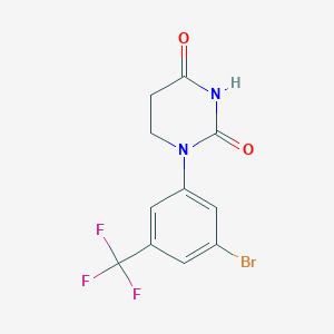 1-(3-Bromo-5-(trifluoromethyl)phenyl)dihydropyrimidine-2,4(1H,3H)-dione chemical structure (CAS 1532639-55-6)
