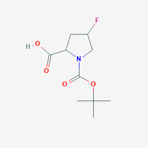 1-(tert-Butoxycarbonyl)-4-fluoropyrrolidine-2-carboxylic acid chemical structure (CAS 1532642-59-3)