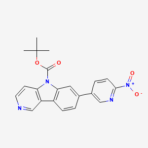 tert-Butyl 7-(6-nitropyridin-3-yl)-5H-pyrido[4,3-b]indole-5-carboxylate chemical structure (CAS 1533432-50-6)