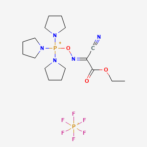 (E)-(((1-Cyano-2-ethoxy-2-oxoethylidene)amino)oxy)tri(pyrrolidin-1-yl)phosphonium hexafluorophosphate(V) chemical structure (CAS 153433-21-7)