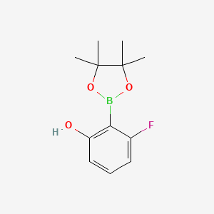 3-fluoro-2-(4,4,5,5-tetramethyl-1,3,2-dioxaborolan-2-yl)phenol chemical structure (CAS 1534369-41-9)