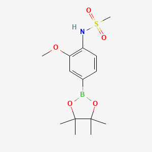 N-(2-Methoxy-4-(4,4,5,5-tetramethyl-1,3,2-dioxaborolan-2-yl)phenyl)methanesulfonamide chemical structure (CAS 1534377-39-3)