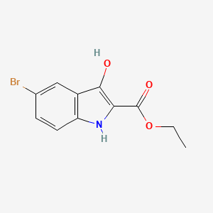 5-Bromo-3-hydroxy-1H-indole-2-carboxylic acid ethyl ester chemical structure (CAS 153501-30-5)