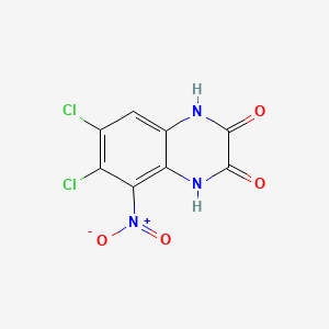 6,7-Dichloro-5-nitroquinoxaline-2,3(1H,4H)-dione chemical structure (CAS 153504-81-5)