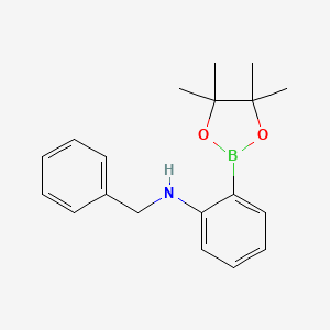 N-Benzyl-2-(4,4,5,5-tetramethyl-1,3,2-dioxaborolan-2-yl)aniline chemical structure (CAS 1535182-67-2)