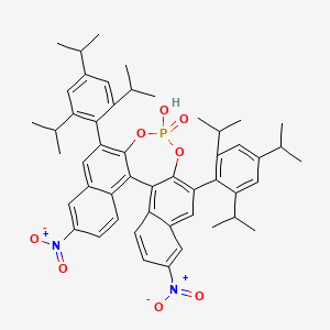 (11bR)-4-Hydroxy-9,14-dinitro-2,6-bis(2,4,6-triisopropylphenyl)dinaphtho[2,1-d:1',2'-f][1,3,2]dioxaphosphepine 4-oxide chemical structure (CAS 1535206-22-4)