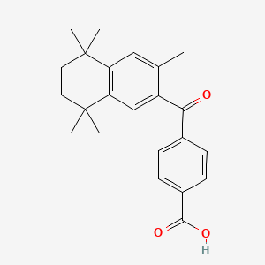 4-(3,5,5,8,8-Pentamethyl-5,6,7,8-tetrahydronaphthalene-2-carbonyl)benzoic acid chemical structure (CAS 153559-46-7)
