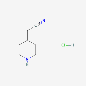 2-(Piperidin-4-yl)acetonitrile hydrochloride chemical structure (CAS 153566-98-4)