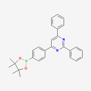 2,4-Diphenyl-6-(4-(4,4,5,5-tetramethyl-1,3,2-dioxaborolan-2-yl)phenyl)pyrimidine chemical structure (CAS 1536209-84-3)