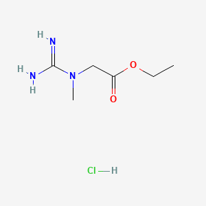 Ethyl 2-(1-methylguanidino)acetate hydrochloride chemical structure (CAS 15366-32-2)