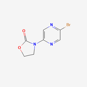 3-(5-Bromopyrazin-2-yl)oxazolidin-2-one chemical structure (CAS 1536632-62-8)