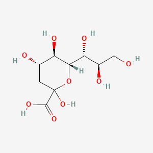 (4S,5R,6R)-2,4,5-Trihydroxy-6-((1R,2R)-1,2,3-trihydroxypropyl)tetrahydro-2H-pyran-2-carboxylic acid chemical structure (CAS 153666-19-4)