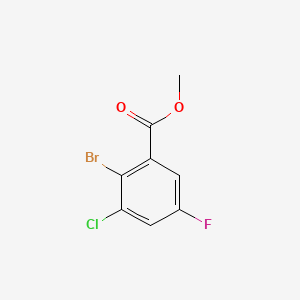 Methyl 2-bromo-3-chloro-5-fluorobenzoate chemical structure (CAS 1537548-66-5)