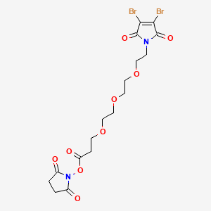 2,5-Dioxopyrrolidin-1-yl 3-(2-(2-(2-(3,4-dibromo-2,5-dioxo-2,5-dihydro-1H-pyrrol-1-yl)ethoxy)ethoxy)ethoxy)propanoate chemical structure (CAS 1537891-68-1)
