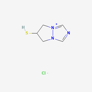 6,7-dihydro-6-mercapto-5H-Pyrazolo[1,2-a][1,2,4]triazol-4-ium chloride chemical structure (CAS 153851-71-9)