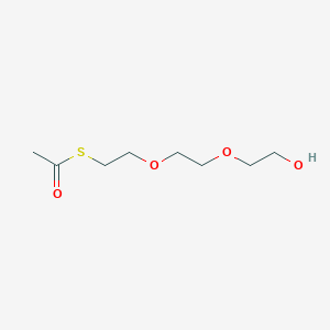 S-(2-(2-(2-Hydroxyethoxy)ethoxy)ethyl) ethanethioate chemical structure (CAS 153870-20-3)