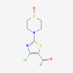 4-Chloro-2-(1-oxidothiomorpholino)thiazole-5-carbaldehyde chemical structure (CAS 1539619-86-7)