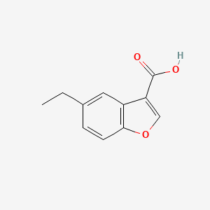 5-Ethylbenzofuran-3-carboxylic acid chemical structure (CAS 1539820-78-4)