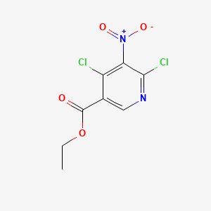 Ethyl 4,6-dichloro-5-nitronicotinate chemical structure (CAS 154012-15-4)