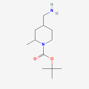 tert-Butyl 4-(aminomethyl)-2-methylpiperidine-1-carboxylate chemical structure (CAS 1540186-79-5)