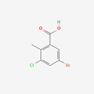 5-Bromo-3-chloro-2-methylbenzoic acid chemical structure (CAS 1540188-38-2)