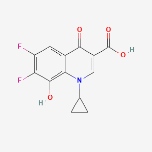 1-Cyclopropyl-6,7-difluoro-8-hydroxy-4-oxo-1,4-dihydroquinoline-3-carboxylic acid chemical structure (CAS 154093-72-8)
