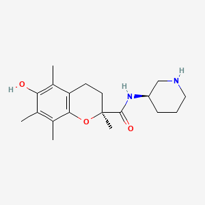 (S)-6-Hydroxy-2,5,7,8-tetramethyl-N-((R)-piperidin-3-yl)chromane-2-carboxamide chemical structure (CAS 1541170-75-5)