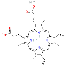[Dihydrogen 3,7,12,17-tetramethyl-8,13-divinyl-2,18-porphinedipropionato(2-)]Nickel chemical structure (CAS 15415-30-2)
