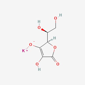 Potassium (R)-2-((S)-1,2-dihydroxyethyl)-4-hydroxy-5-oxo-2,5-dihydrofuran-3-olate chemical structure (CAS 15421-15-5)