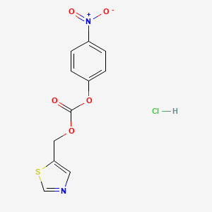 4-Nitrophenyl (thiazol-5-ylmethyl) carbonate hydrochloride chemical structure (CAS 154212-59-6)