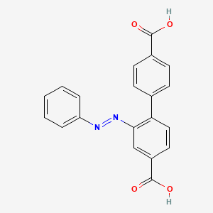 2-(Phenyldiazenyl)-[1,1'-biphenyl]-4,4'-dicarboxylic acid chemical structure (CAS 1542144-59-1)