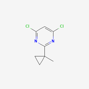 4,6-Dichloro-2-(1-methylcyclopropyl)pyrimidine chemical structure (CAS 1542557-31-2)