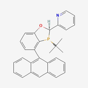 2-((2R,3R)-4-(Anthracen-9-yl)-3-(tert-butyl)-2,3-dihydrobenzo[d][1,3]oxaphosphol-2-yl)pyridine chemical structure (CAS 1542796-14-4)