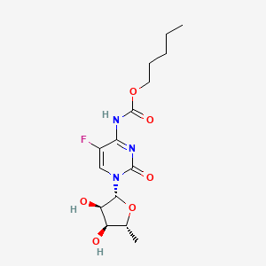 Pentyl (1-((2R,3R,4S,5R)-3,4-dihydroxy-5-methyltetrahydrofuran-2-yl)-5-fluoro-2-oxo-1,2-dihydropyrimidin-4-yl)carbamate chemical structure (CAS 154361-50-9)