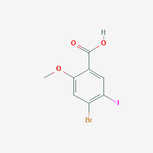 4-Bromo-5-iodo-2-methoxybenzoic acid chemical structure (CAS 1545259-60-6)