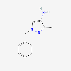 1-Benzyl-3-methyl-1H-pyrazol-4-amine chemical structure (CAS 1545268-43-6)