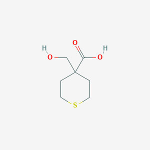 4-(Hydroxymethyl)tetrahydro-2H-thiopyran-4-carboxylic acid chemical structure (CAS 1545506-91-9)