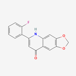 6-(2-Fluorophenyl)-[1,3]dioxolo[4,5-g]quinolin-8(5H)-one chemical structure (CAS 154554-41-3)