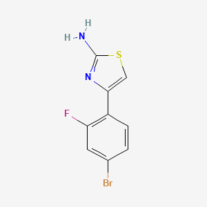 4-(4-Bromo-2-fluorophenyl)thiazol-2-amine chemical structure (CAS 1545575-90-3)