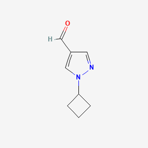 1-Cyclobutyl-1H-pyrazole-4-carbaldehyde chemical structure (CAS 1545675-69-1)