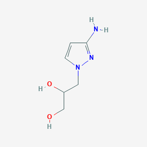 3-(3-Amino-1h-pyrazol-1-yl)propane-1,2-diol chemical structure (CAS 1545708-06-2)