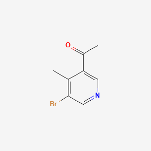 1-(5-Bromo-4-methylpyridin-3-yl)ethanone chemical structure (CAS 1545881-97-7)