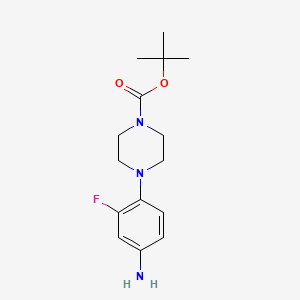 tert-Butyl 4-(4-amino-2-fluorophenyl)piperazine-1-carboxylate chemical structure (CAS 154590-35-9)