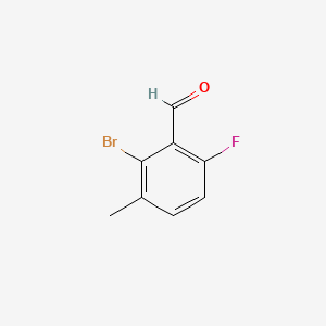 2-Bromo-6-fluoro-3-methylbenzaldehyde chemical structure (CAS 154650-16-5)
