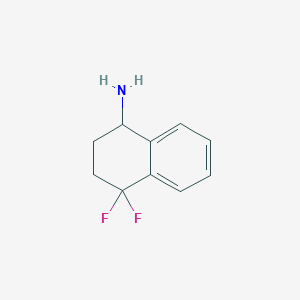 4,4-Difluoro-1,2,3,4-tetrahydronaphthalen-1-amine chemical structure (CAS 1547084-88-7)