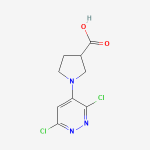 1-(3,6-Dichloropyridazin-4-yl)pyrrolidine-3-carboxylic acid chemical structure (CAS 1547648-47-4)