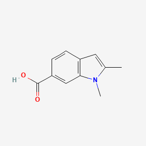 1,2-Dimethyl-1H-indole-6-carboxylic acid chemical structure (CAS 1547742-68-6)